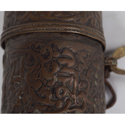 270 - 19TH-CENTURY TIBETAN BRONZED PRAYER WHEEL