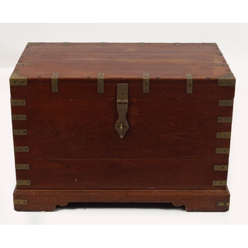 112 - 19TH-CENTURY BRASS BOUND CAMPAIGN TRUNK