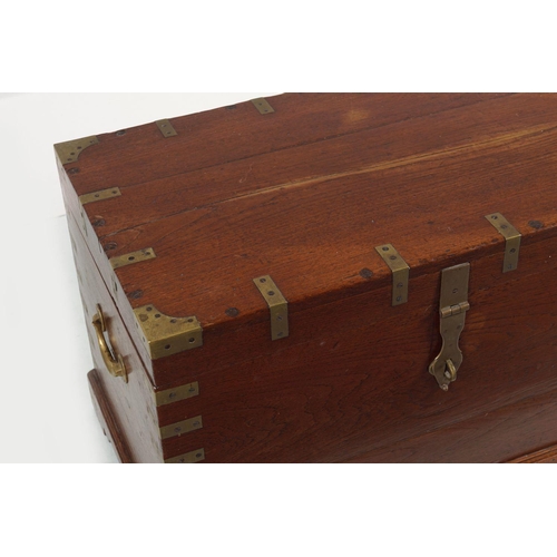 112 - 19TH-CENTURY BRASS BOUND CAMPAIGN TRUNK