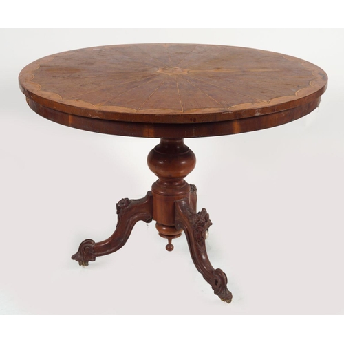 115 - 19TH-CENTURY YEWWOOD CENTRE TABLE