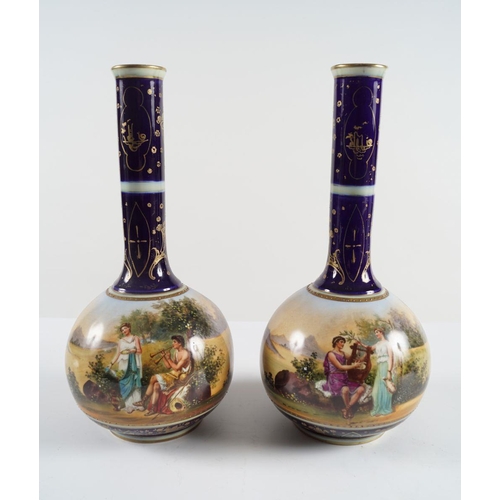 11 - PAIR 19TH-CENTURY VIENNA PORCELAIN VASES