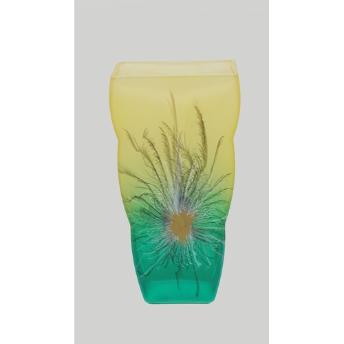 128 - FRENCH ART GLASS TWO-TONED VASE