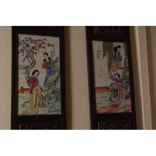 129 - SET OF 4 CHINESE FAMILLE ROSE PANELS