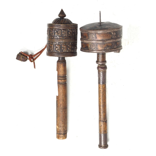 165 - 2 19TH-CENTURY TIBETAN PRAYER WHEELS