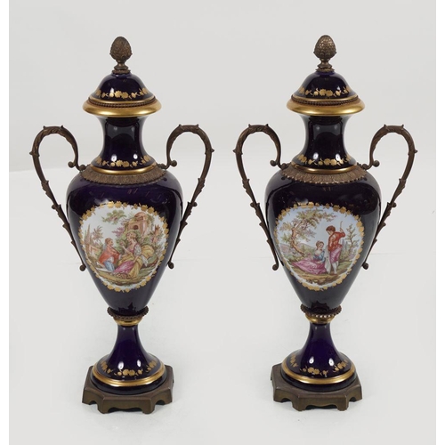 151 - PAIR 19TH-CENTURY SÈVRES & ORMOLU URNS