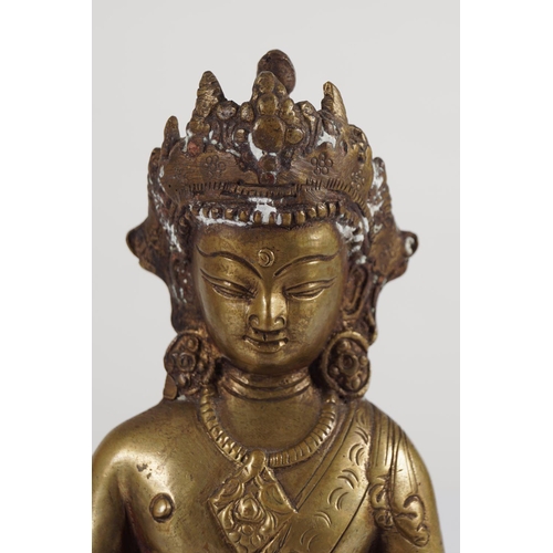 153 - TIBETO-CHINESE BRONZE BUDDHA