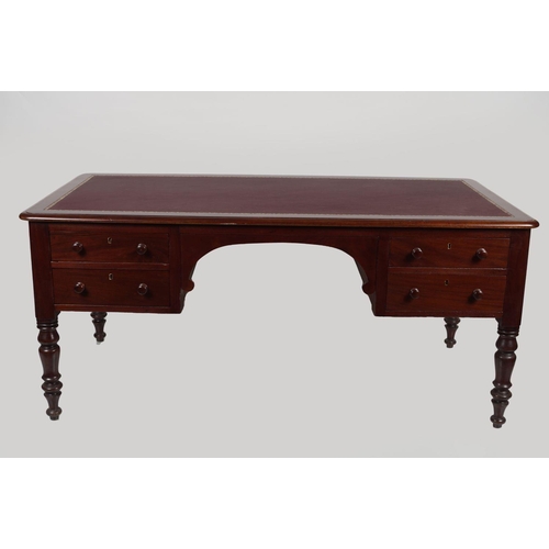 155 - 19TH-CENTURY MAHOGANY PARTNER'S DESK