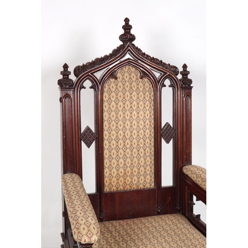 214 - REGENCY PIERCED GOTHIC LIBRARY CHAIR