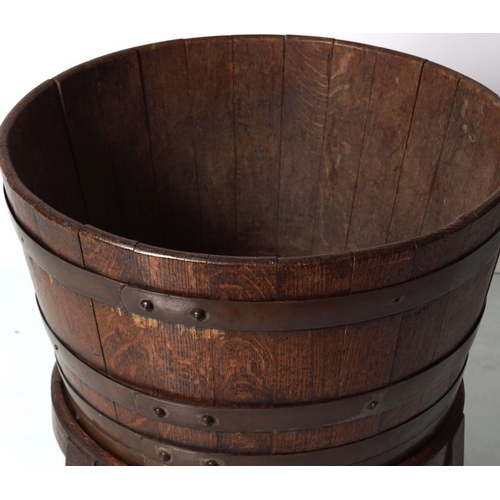 233 - LARGE 19TH-CENTURY BRASS BOUND LOG BARREL