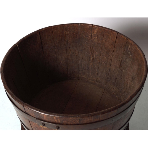 233 - LARGE 19TH-CENTURY BRASS BOUND LOG BARREL