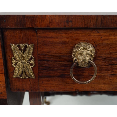 169 - REGENCY PERIOD ROSEWOOD & BRASS INLAID SOFA TABLE