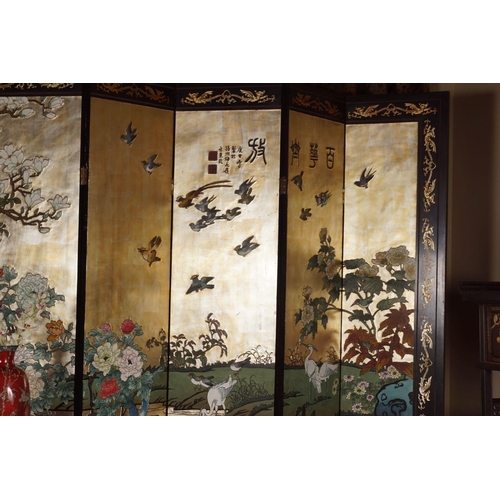 25 - CHINESE LACQUERED PALACE FOLDING SCREEN