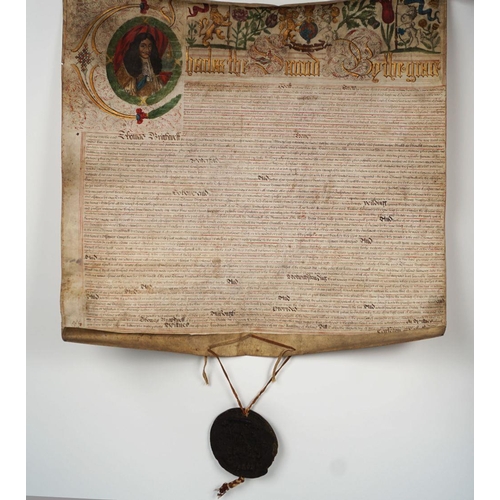 261 - ROYAL LETTERS PATENT OF KING CHARLES II (1630 – 1685)