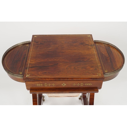 283 - REGENCY BRASS INLAID GAMES TABLE