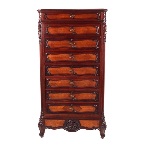 173 - 19TH-CENTURY ROSEWOD TALLBOY