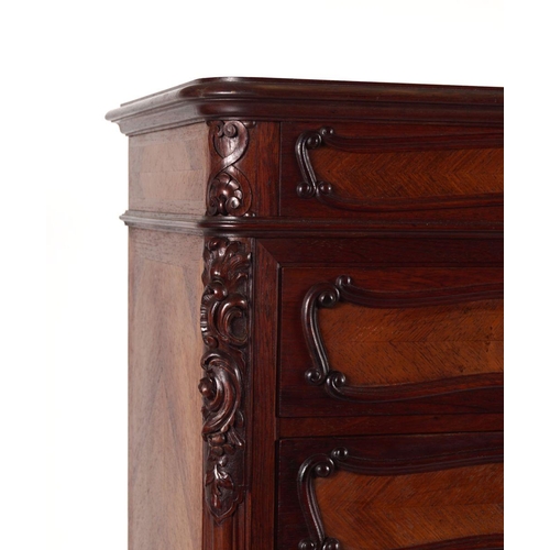 173 - 19TH-CENTURY ROSEWOD TALLBOY