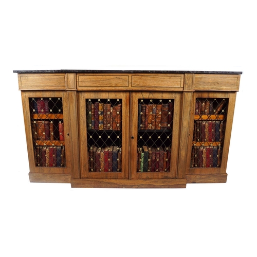 347 - 19TH-CENTURY MAHOGANY BREAKFRONT BOOKCASE