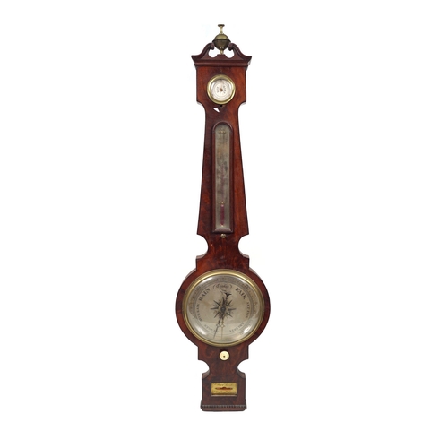 182 - DUBLIN GEORGE III MAHOGANY CASED BAROMETER