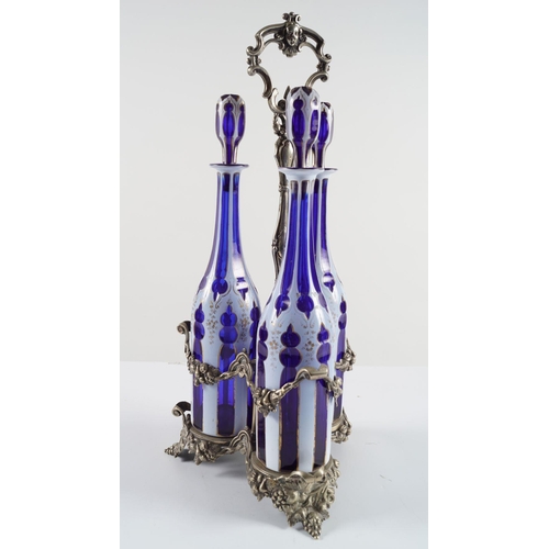 76 - 19TH-CENTURY BOHEMIAN OVERLAY DECANTER