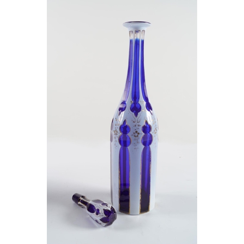 76 - 19TH-CENTURY BOHEMIAN OVERLAY DECANTER