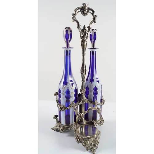 76 - 19TH-CENTURY BOHEMIAN OVERLAY DECANTER