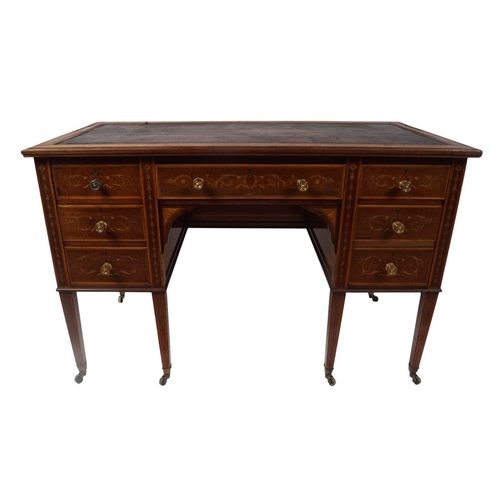 8 - SIGNED EDWARDS & ROBERTS MARQUETRY DESK