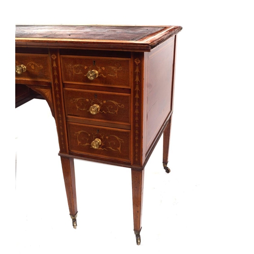 8 - SIGNED EDWARDS & ROBERTS MARQUETRY DESK