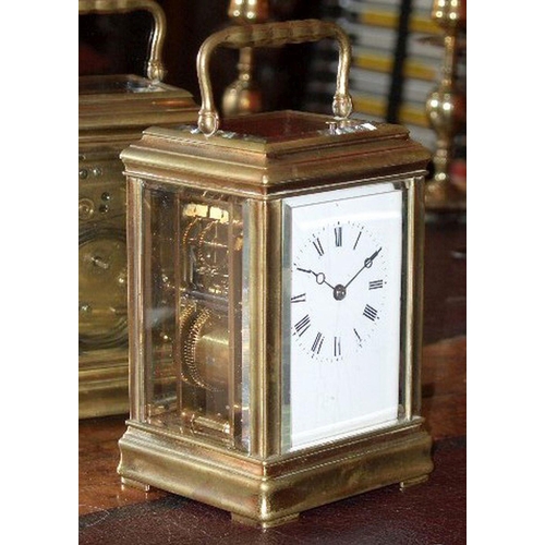 206 - 19TH-CENTURY BRASS CARRIAGE CLOCK