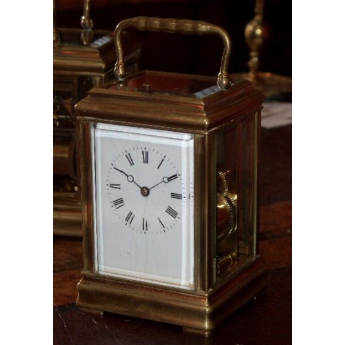 206 - 19TH-CENTURY BRASS CARRIAGE CLOCK