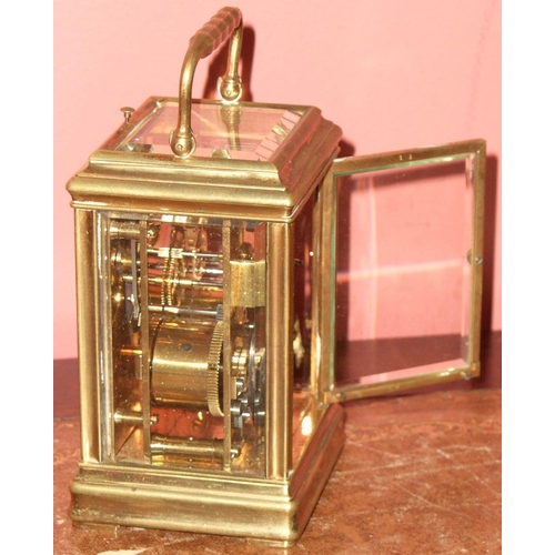 206 - 19TH-CENTURY BRASS CARRIAGE CLOCK