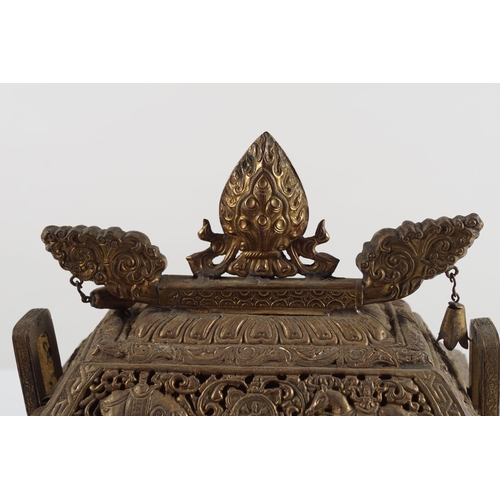 249 - 19TH-CENTURY CHINESE GILT BRONZE CENSER