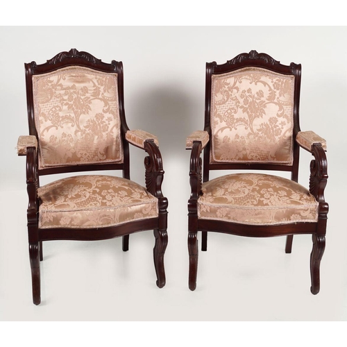 255 - PAIR EARLY 19TH-CENTURY MAHOGANY ARMCHAIRS