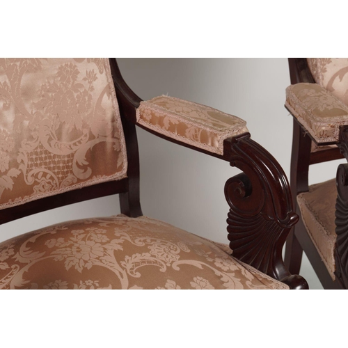 255 - PAIR EARLY 19TH-CENTURY MAHOGANY ARMCHAIRS