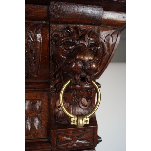 256 - 19TH-CENTURY CARVED OAK COURT CUPBOARD