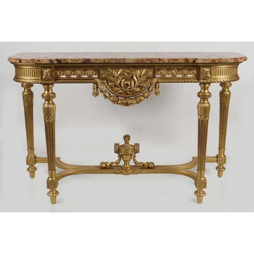 303 - LARGE 19TH-CENTURY GILT CONSOLE TABLE