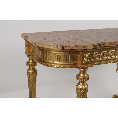 303 - LARGE 19TH-CENTURY GILT CONSOLE TABLE