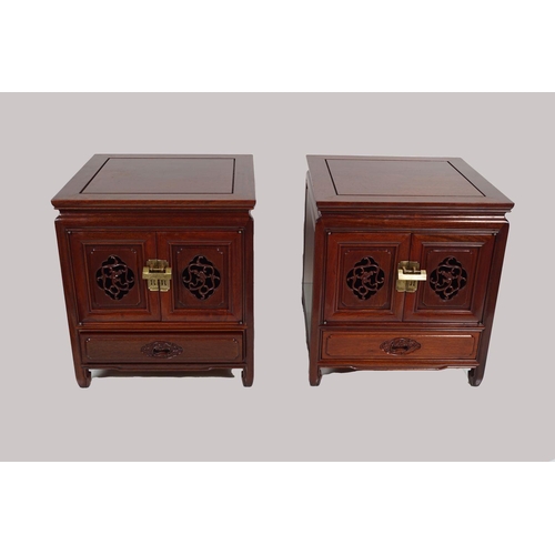 323 - PAIR OF ORIENTAL HARDWOOD PEDESTALS