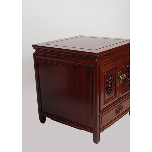 323 - PAIR OF ORIENTAL HARDWOOD PEDESTALS