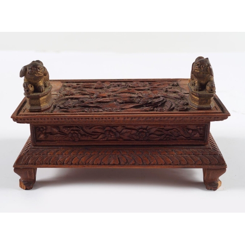 338 - CHINESE QING CARVED HARDWOOD STAND