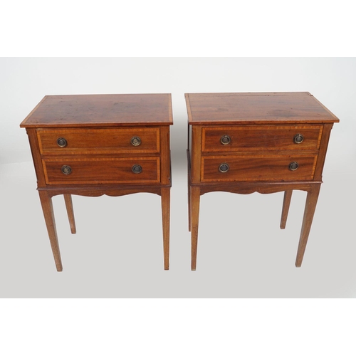 341 - PAIR EDWARDIAN MAHOGANY & INLAID CHESTS