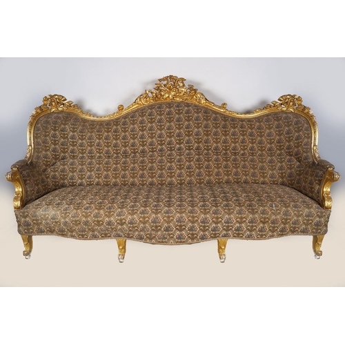 355 - LARGE 19TH-CENTURY CARVED GILTWOOD SETTEE