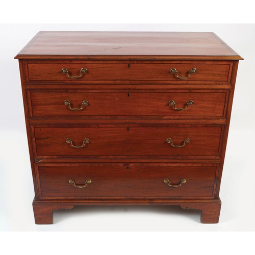 363 - GEORGE III PERIOD MAHOGANY CROSSBANDED CHEST