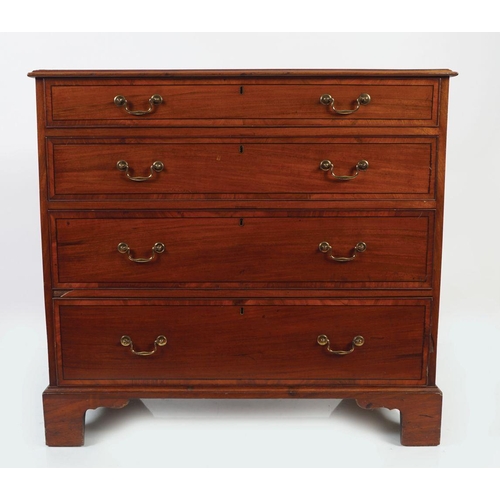 363 - GEORGE III PERIOD MAHOGANY CROSSBANDED CHEST