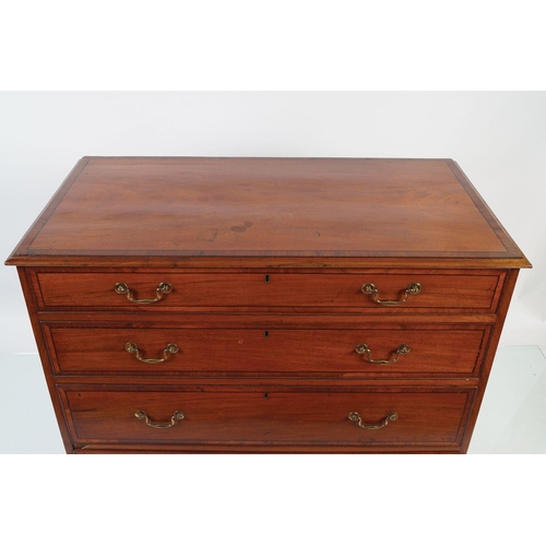 363 - GEORGE III PERIOD MAHOGANY CROSSBANDED CHEST