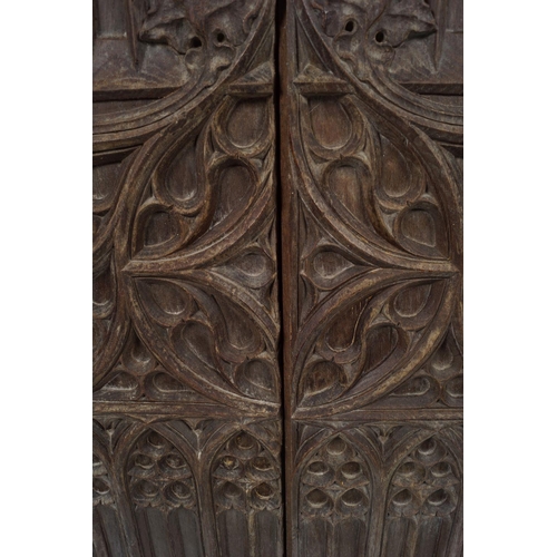 388 - 18/19TH-CENTURY GOTHIC OAK TRACERY PANELS