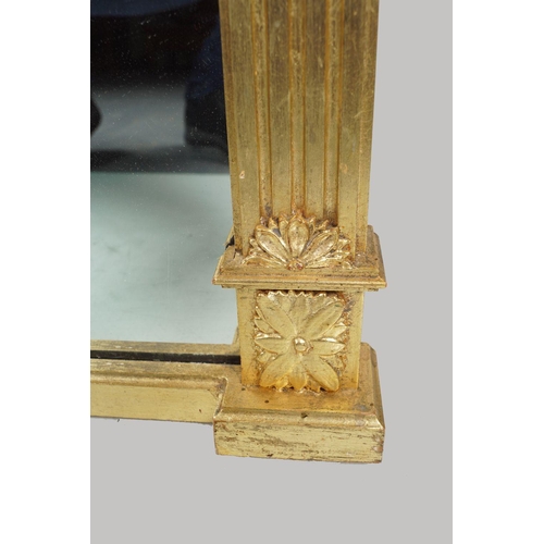 44 - LARGE REGENCY STYLE GILTWOOD OVERMANTLE MIRROR