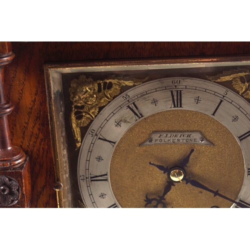 493 - 19TH-CENTURY OAK CASE BRACKET CLOCK