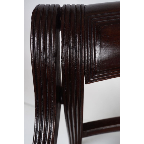 499 - PAIR OF REGENCY MAHOGANY LIBRARY CHAIRS