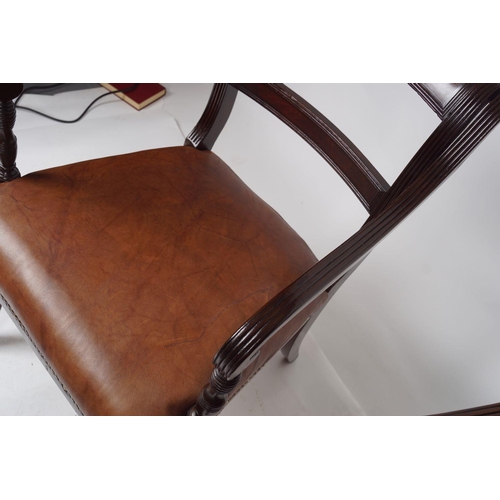 499 - PAIR OF REGENCY MAHOGANY LIBRARY CHAIRS