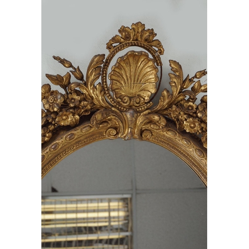 525 - 19TH-CENTURY GILT FRAMED OVERMANTLE MIRROR